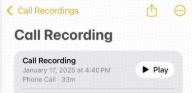  your recording will automatically be saved to a new folder in your Notes app titled "Call Recordings."