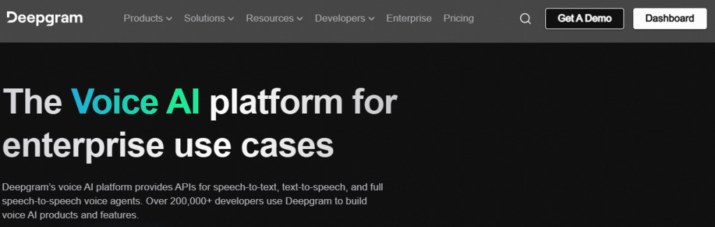 Deepgram uses end-to-end deep learning models