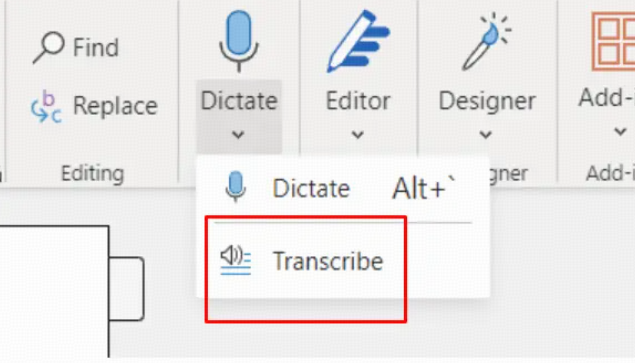 Microsoft Word selecteren Transcriberen