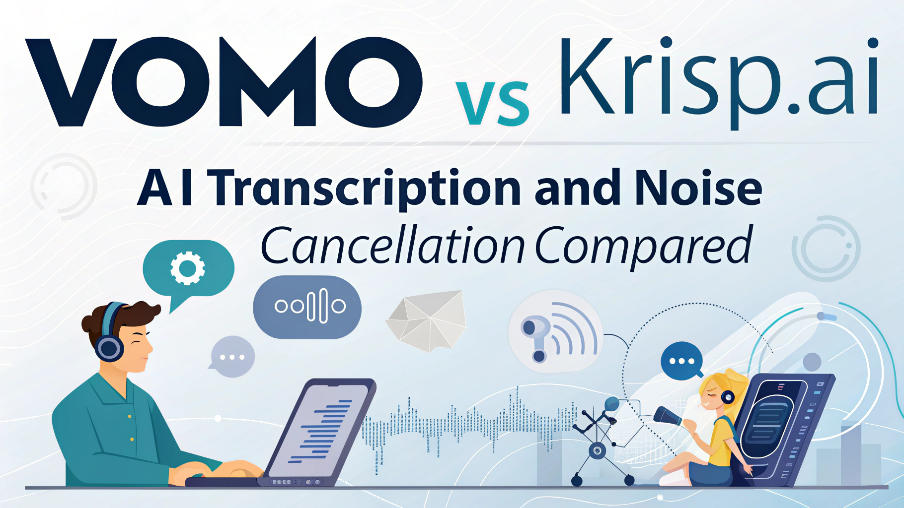 vomo vs krisp.ai ai transcription and noise cancellation compared