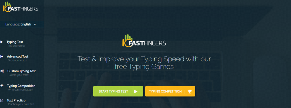 10FastFingers 平台因打字速度测试而闻名。 