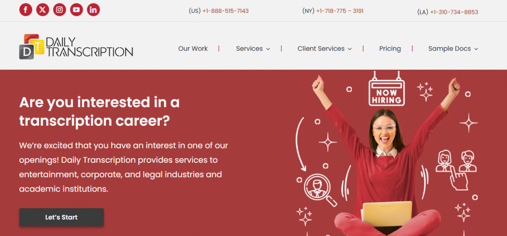official website of  Daily Transcription