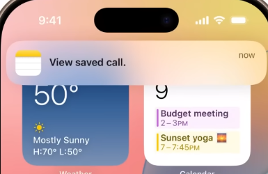 note reminds you to view save iphone call