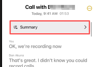 On supported devices, Apple Intelligence creates a summary of your call automatically