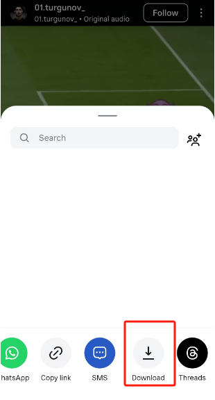 download option will appear in Instagram Reels menu