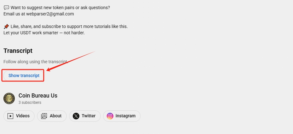  select “Show transcript.”