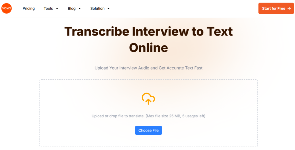 Free Interview to Text Transcription