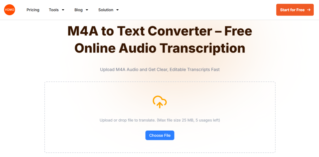 M4A zu Text Konverter - Kostenlose Online Audio Transkription