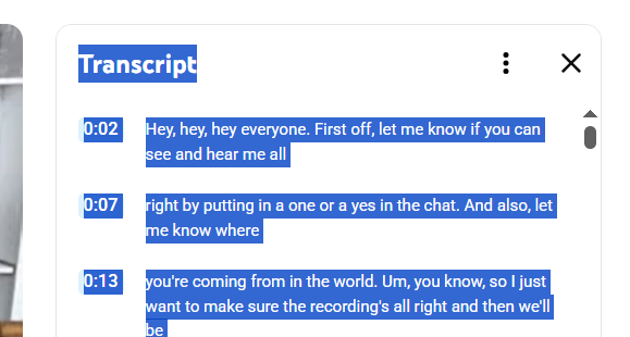Highlight the text, right-click, and select “Copy.”