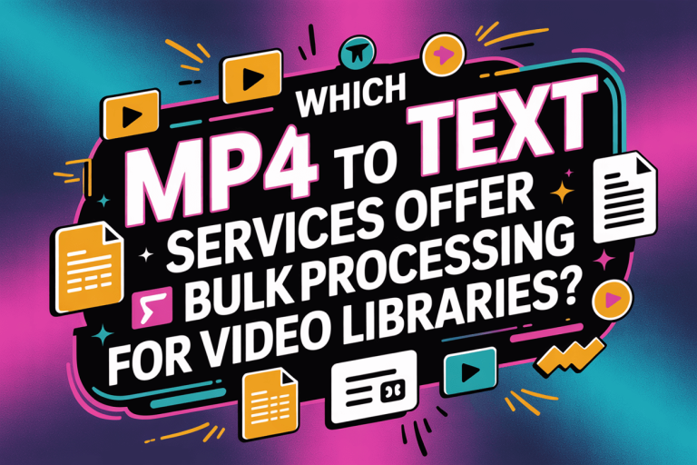 Which MP4 to Text Services Offer Bulk Processing for Video Libraries?