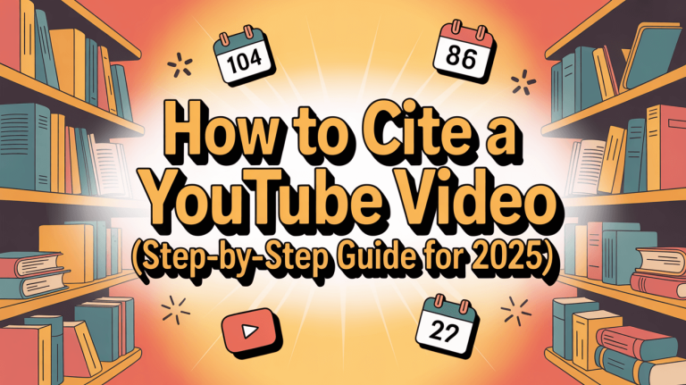 How to Cite a YouTube Video (Step-by-Step Guide for 2025)
