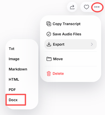 download transcript as docx