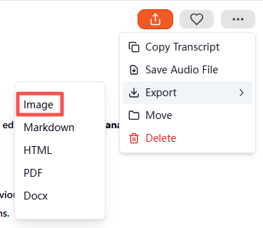 Export the Transcript as an Image