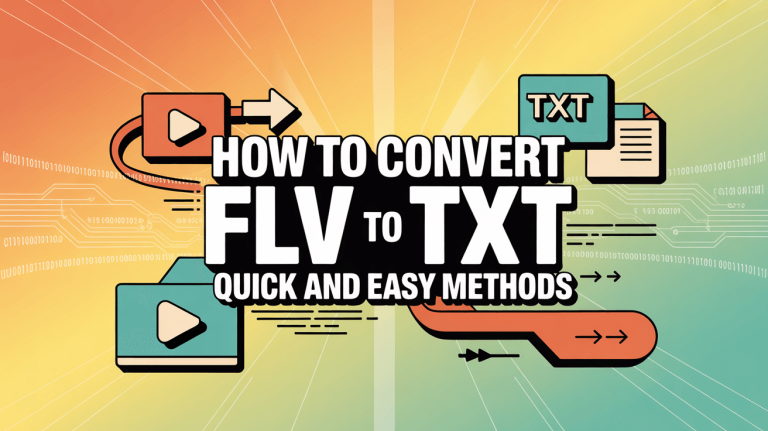 How to Convert FLV to TXT: Quick and Easy Methods
