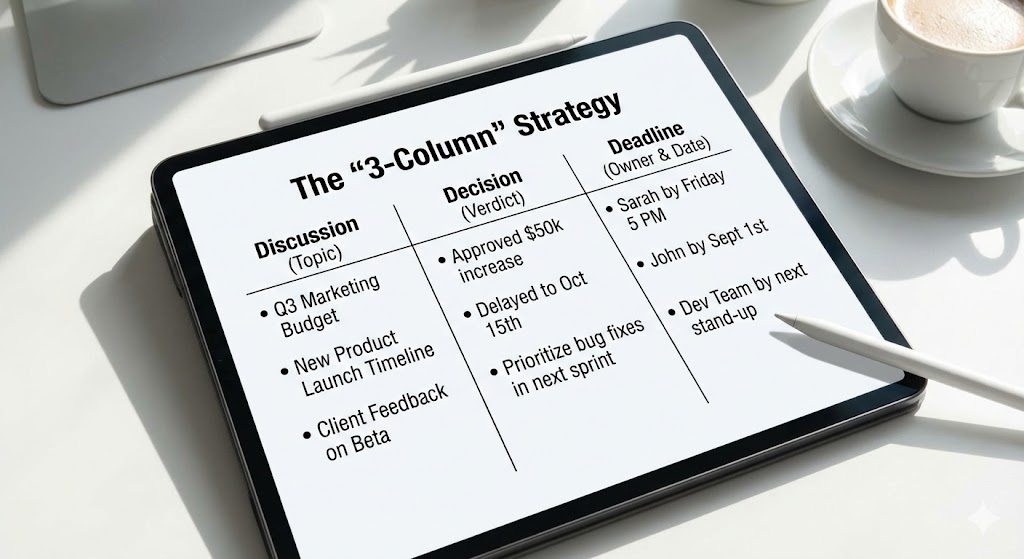 decision first framework for manual note taking