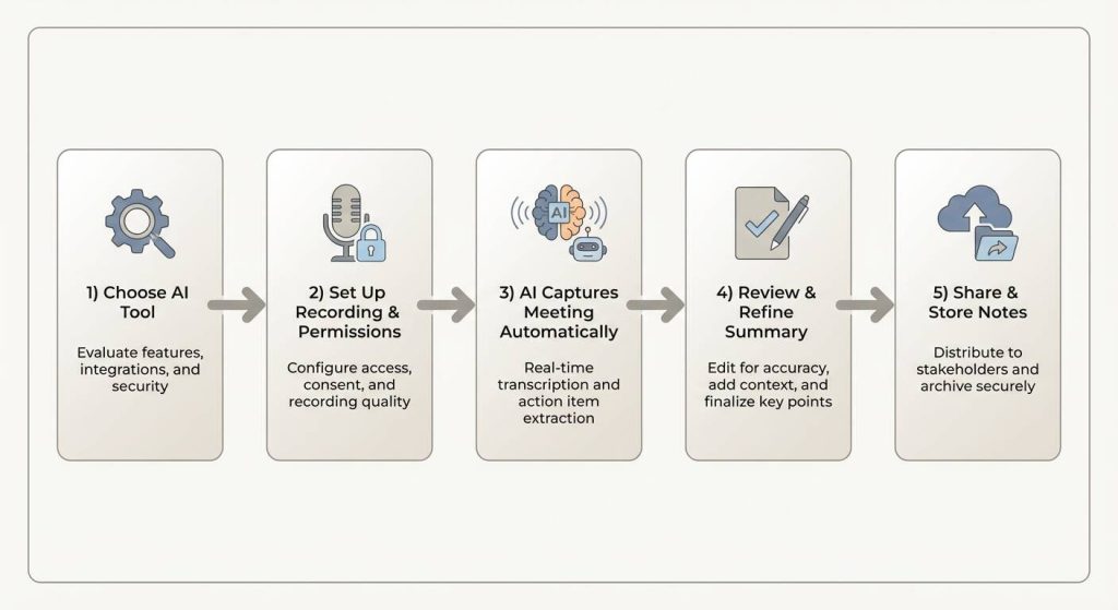 passo dopo passo come usare ai per prendere appunti sulle riunioni in modo efficace
