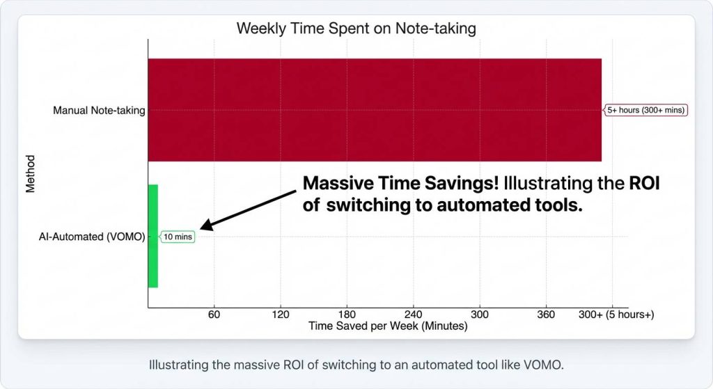 the huge time cost gap between manual note taking and ai automated notes