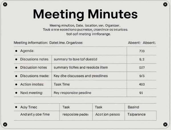 standard format for meeting minutes