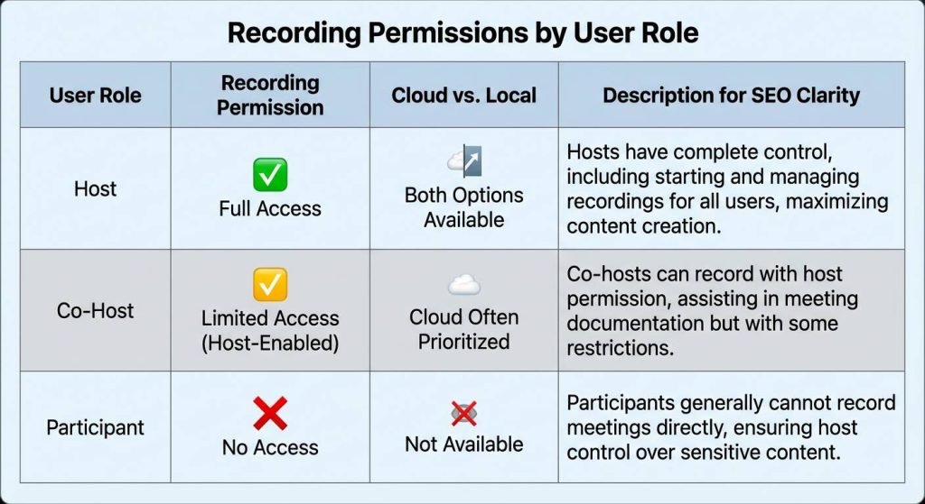 zoom recording permissions by user role